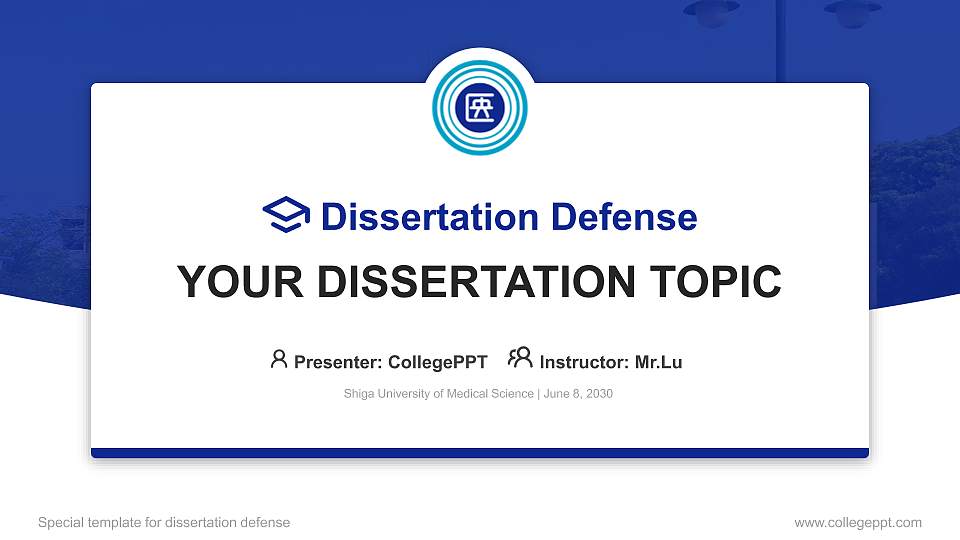 Shiga University of Medical Science Graduation Thesis Defense PPT Template16:9 ratio PPT effect preview image