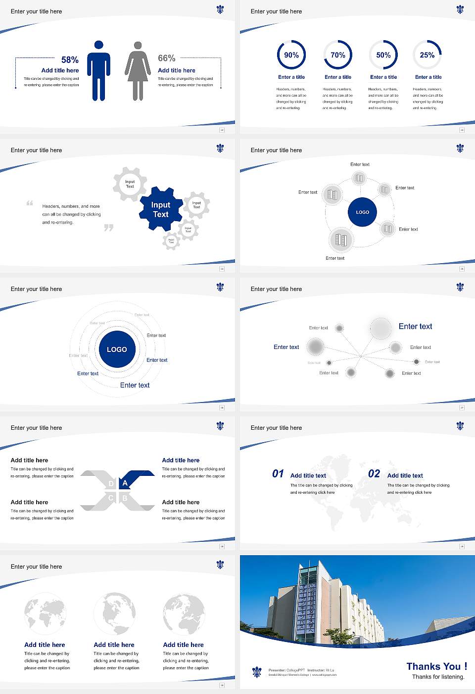 Sendai Shirayuri Women’s College Course/Courseware Creation PPT Template16:9 ratio PPT effect preview image4