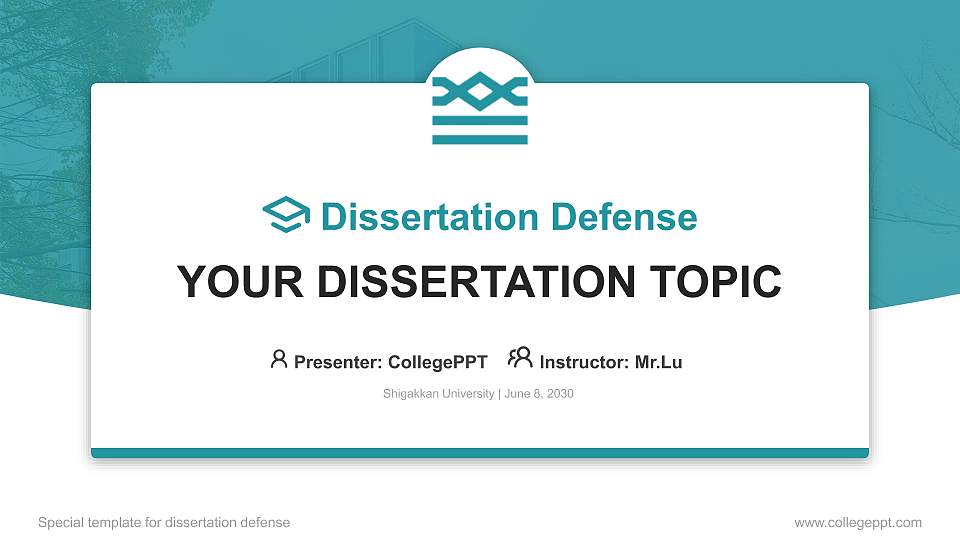 Shigakkan University Graduation Thesis Defense PPT Template16:9 ratio PPT effect preview image