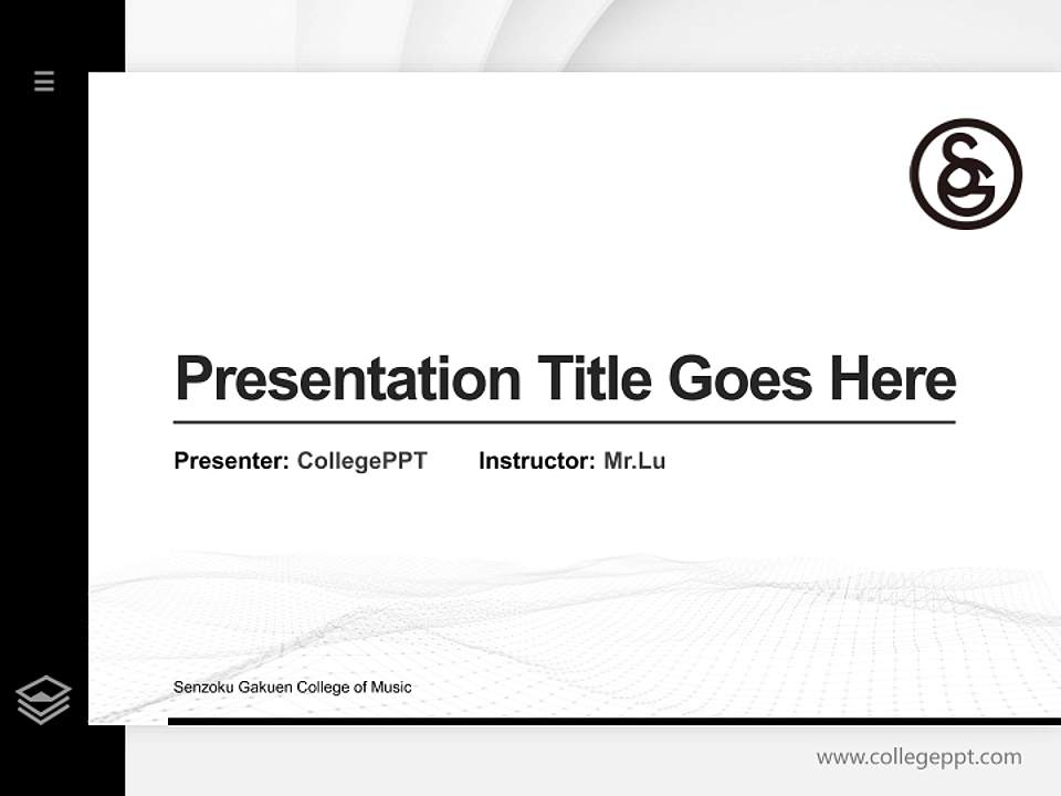 Senzoku Gakuen College of Music Thesis Proposal/Graduation Defense PPT Template4:3 ratio PPT effect preview image5