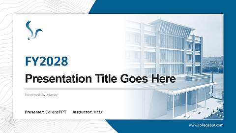 Shimonoseki City University Academic Presentation/Research Findings Report PPT Template