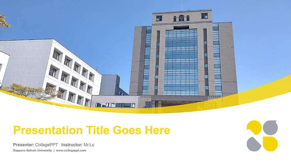 Sapporo Gakuin University Course/Courseware Creation PPT Template16:9 ratio PPT effect preview image