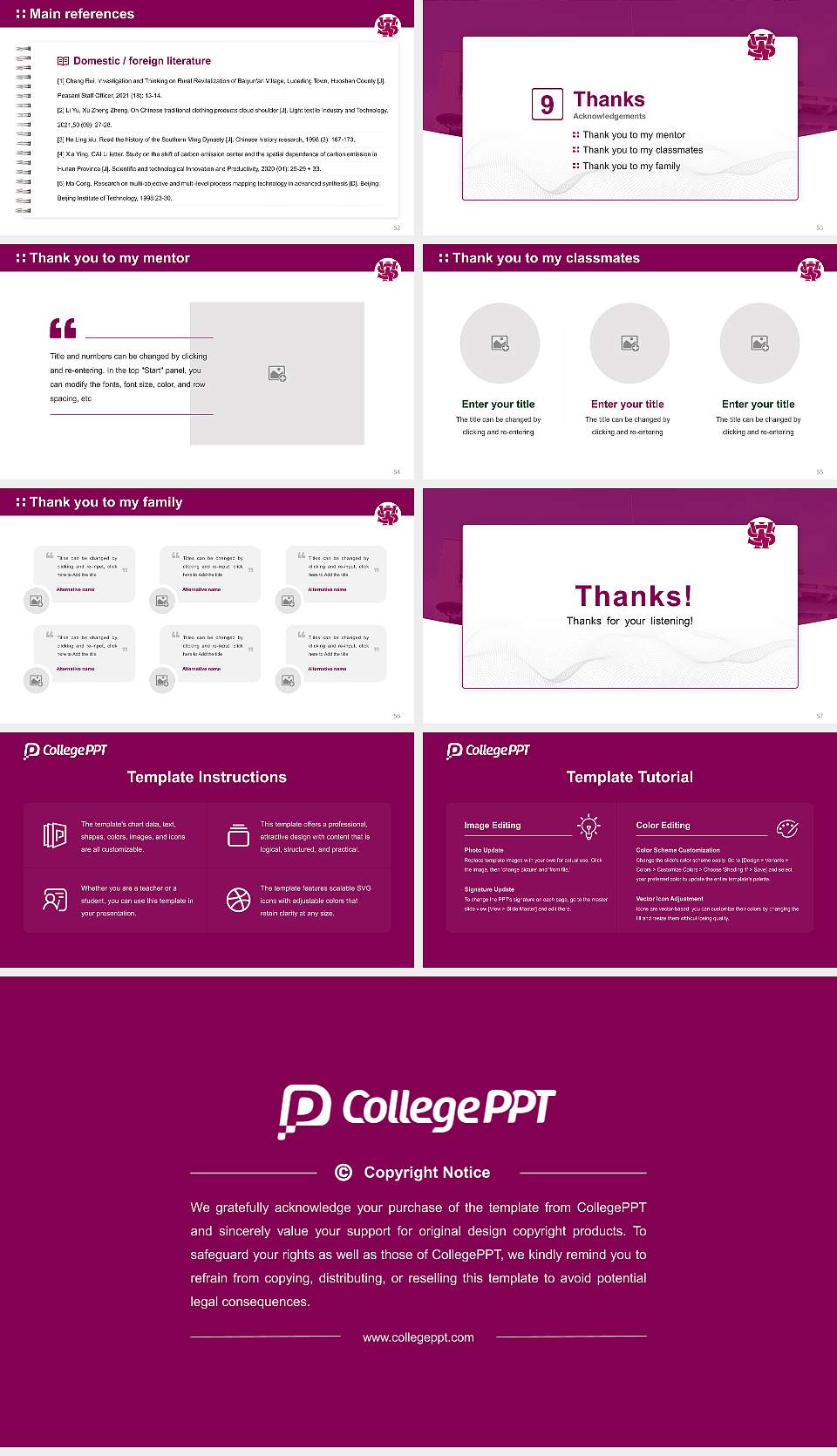 Seinan Jo Gakuin University Graduation Thesis Defense PPT Template16:9 ratio PPT effect preview image7