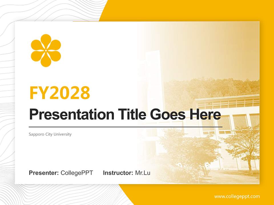Sapporo City University Academic Presentation/Research Findings Report PPT Template4:3 ratio PPT effect preview image5