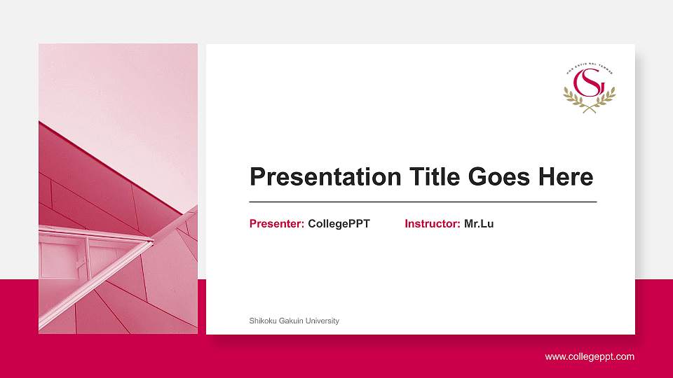 Shikoku Gakuin University General PPT Template16:9 ratio PPT effect preview image