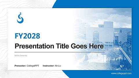 Seitoku University Academic Presentation/Research Findings Report PPT Template