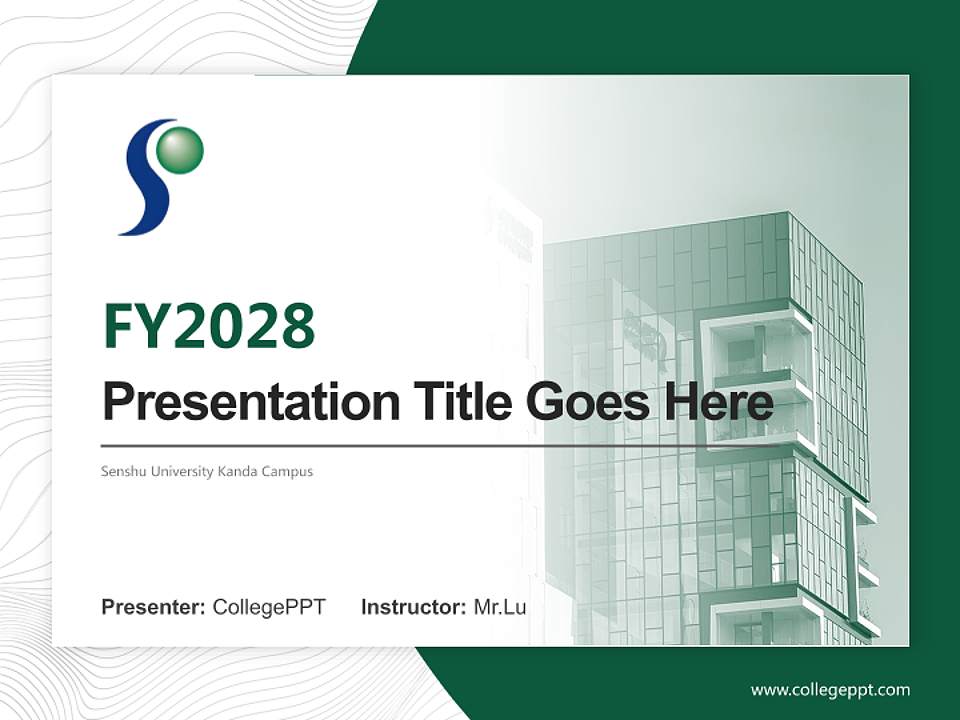 Senshu University Kanda Campus Academic Presentation/Research Findings Report PPT Template4:3 ratio PPT effect preview image5