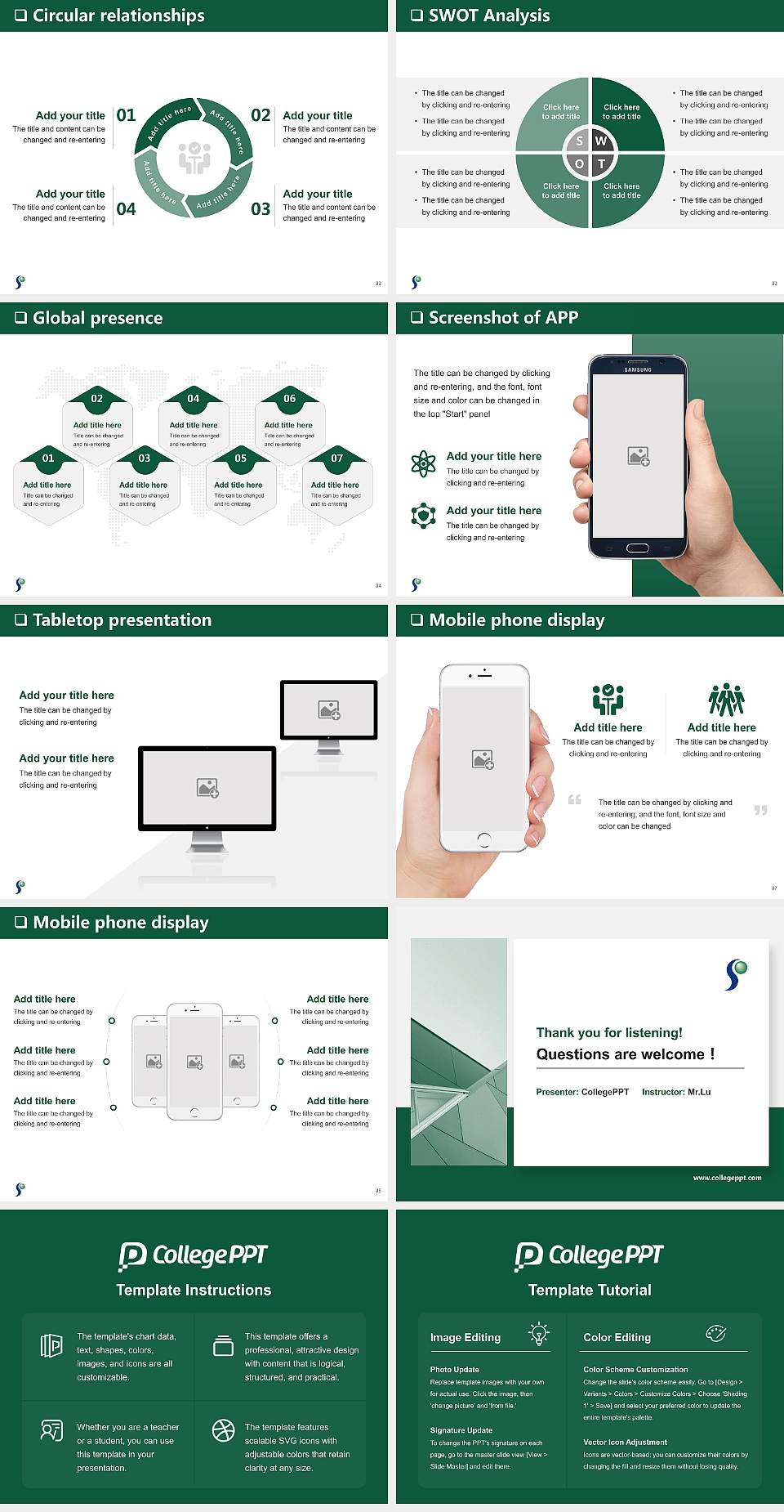 Senshu University Ikuta Campus General PPT Template4:3 ratio PPT effect preview image5