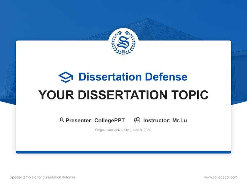 Shigakukan University Graduation Thesis Defense PPT Template4:3 ratio PPT effect preview image7