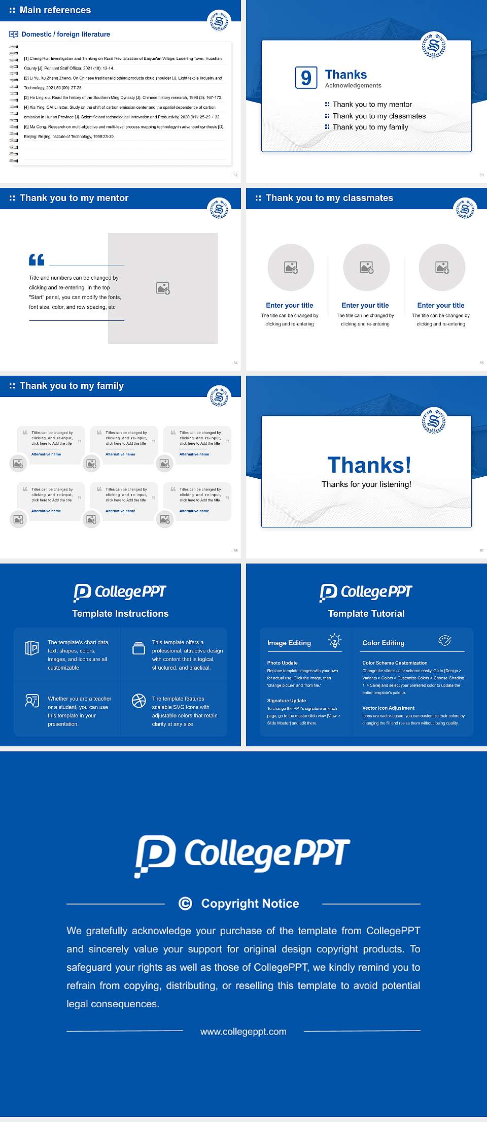 Shigakukan University Graduation Thesis Defense PPT Template4:3 ratio PPT effect preview image7