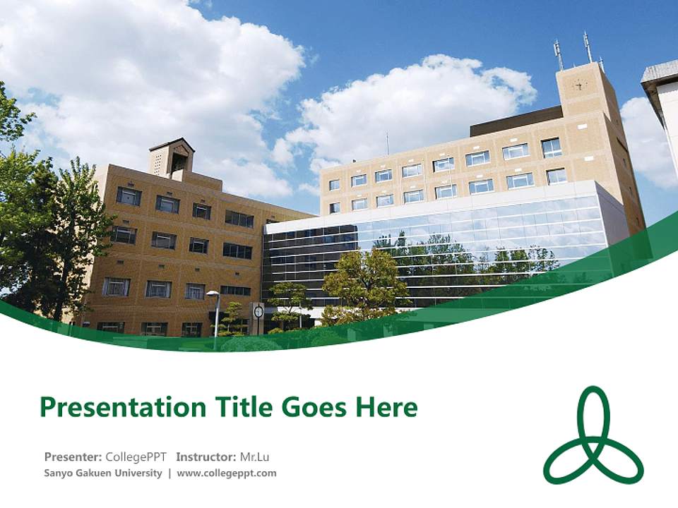 Sanyo Gakuen University Course/Courseware Creation PPT Template4:3 ratio PPT effect preview image5