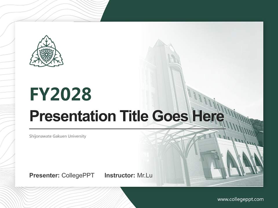 Shijonawate Gakuen University Academic Presentation/Research Findings Report PPT Template4:3 ratio PPT effect preview image5