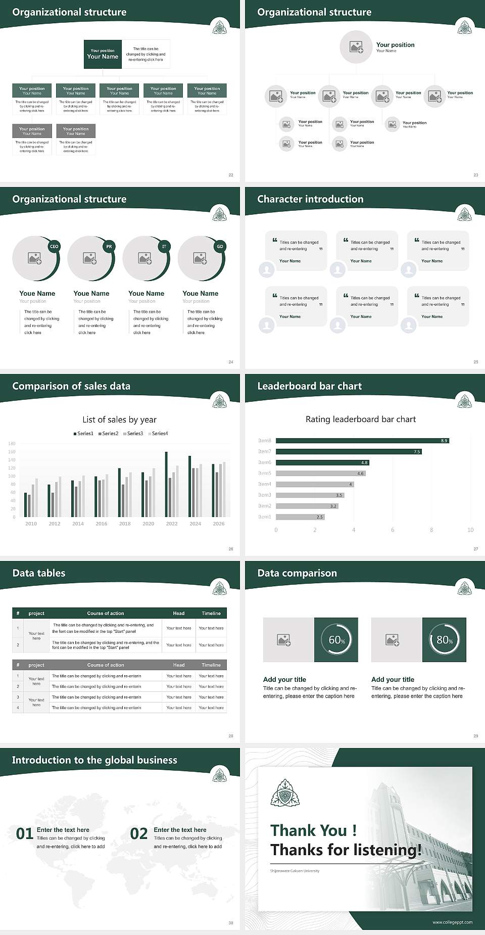 Shijonawate Gakuen University Academic Presentation/Research Findings Report PPT Template4:3 ratio PPT effect preview image4