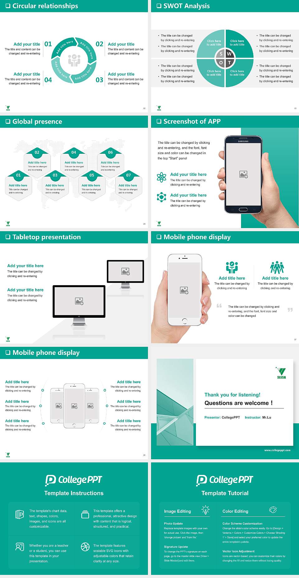 Seisa University General PPT Template4:3 ratio PPT effect preview image5