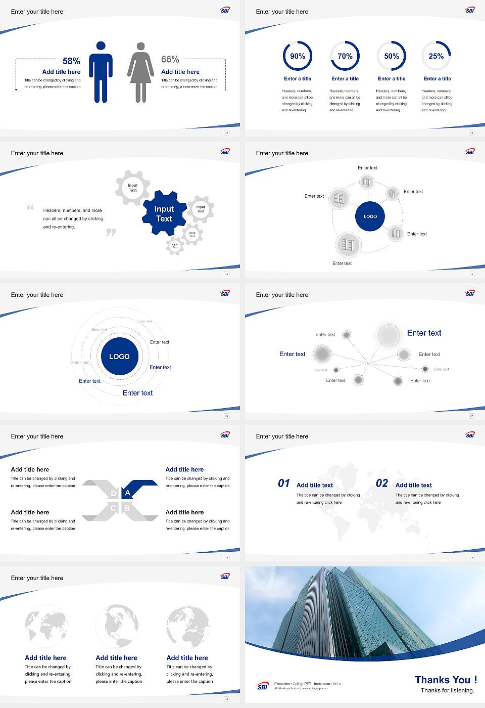 SBI Graduate School Course/Courseware Creation PPT Template16:9 ratio PPT effect preview image4