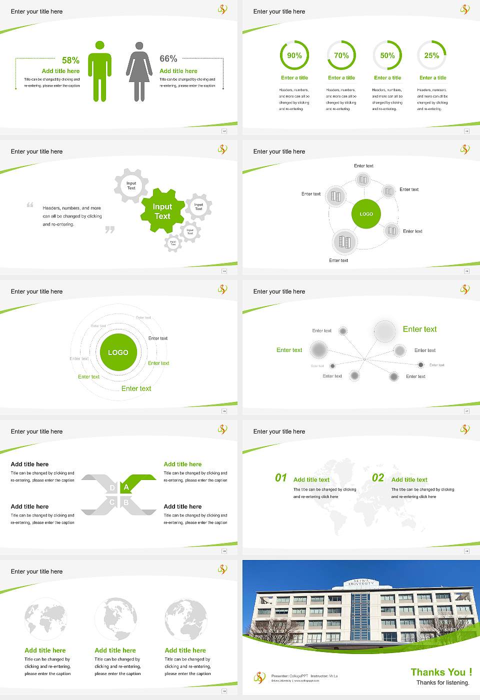 Seiwa University Course/Courseware Creation PPT Template16:9 ratio PPT effect preview image4