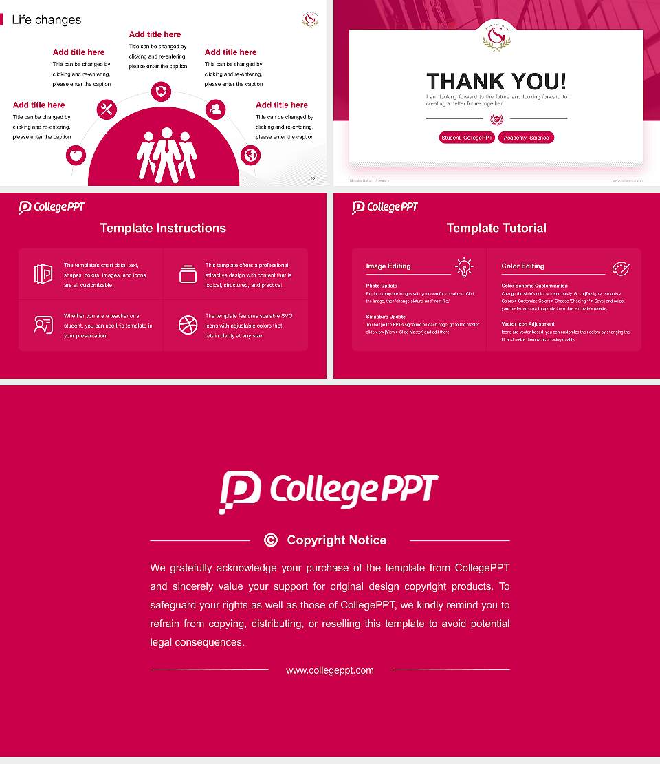Shikoku Gakuin University National Scholarship Defense PPT Template16:9 ratio PPT effect preview image4