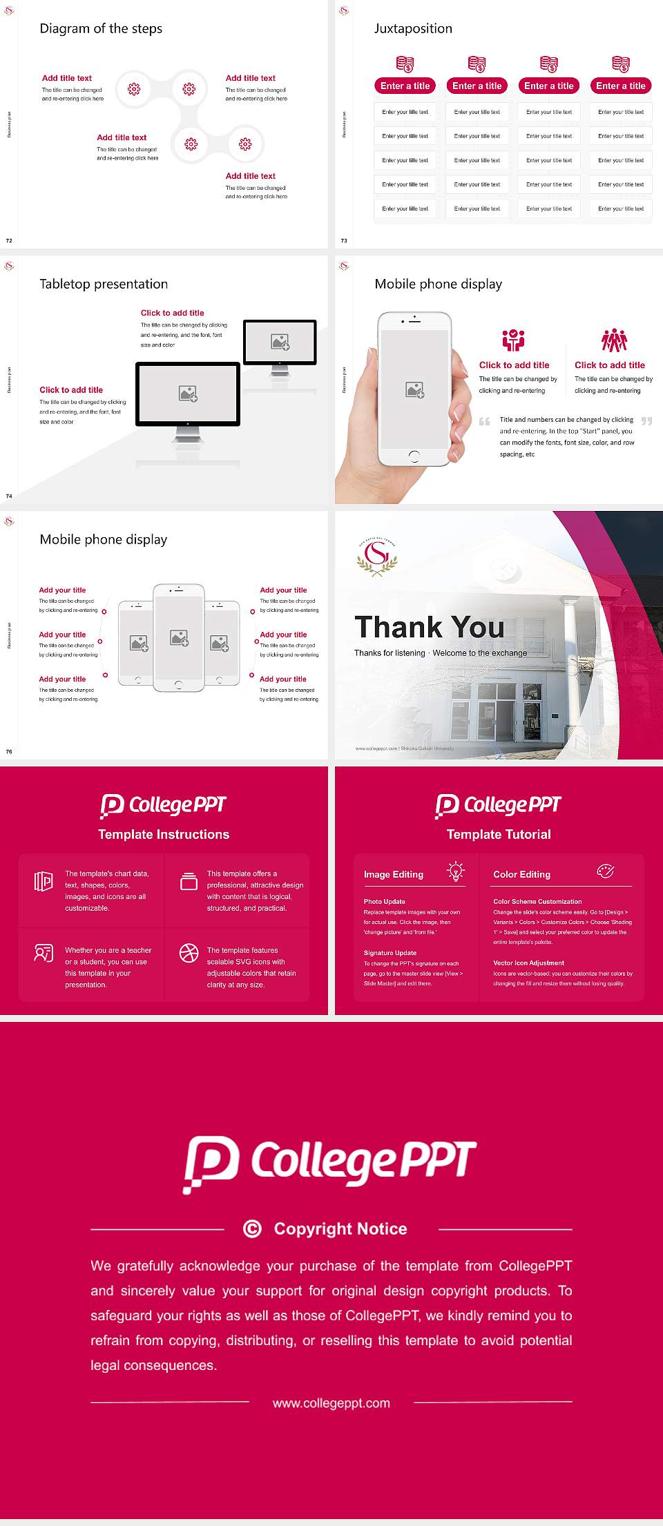 Shikoku Gakuin University Competition/Entrepreneurship Contest PPT Template4:3 ratio PPT effect preview image9