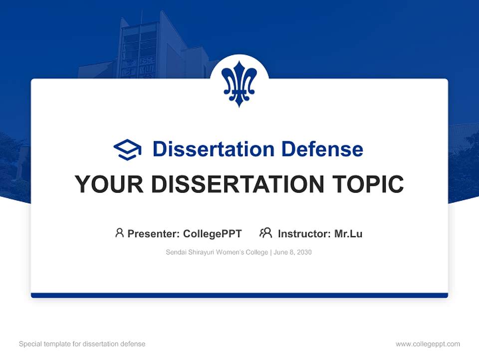 Sendai Shirayuri Women’s College Graduation Thesis Defense PPT Template4:3 ratio PPT effect preview image7