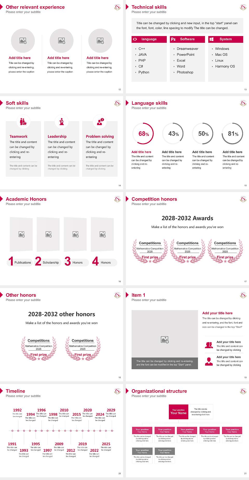 Shikoku Gakuin University Resume PPT Template4:3 ratio PPT effect preview image3