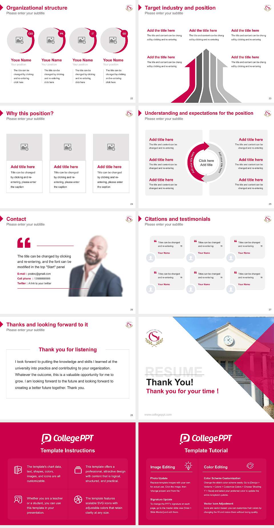Shikoku Gakuin University Resume PPT Template4:3 ratio PPT effect preview image4