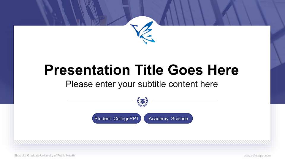 Shizuoka Graduate University of Public Health National Scholarship Defense PPT Template16:9 ratio PPT effect preview image
