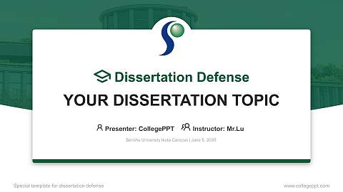 Senshu University Ikuta Campus Graduation Thesis Defense PPT Template
