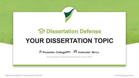 Shizuoka Sangyo University Iwata Campus Graduation Thesis Defense PPT Template