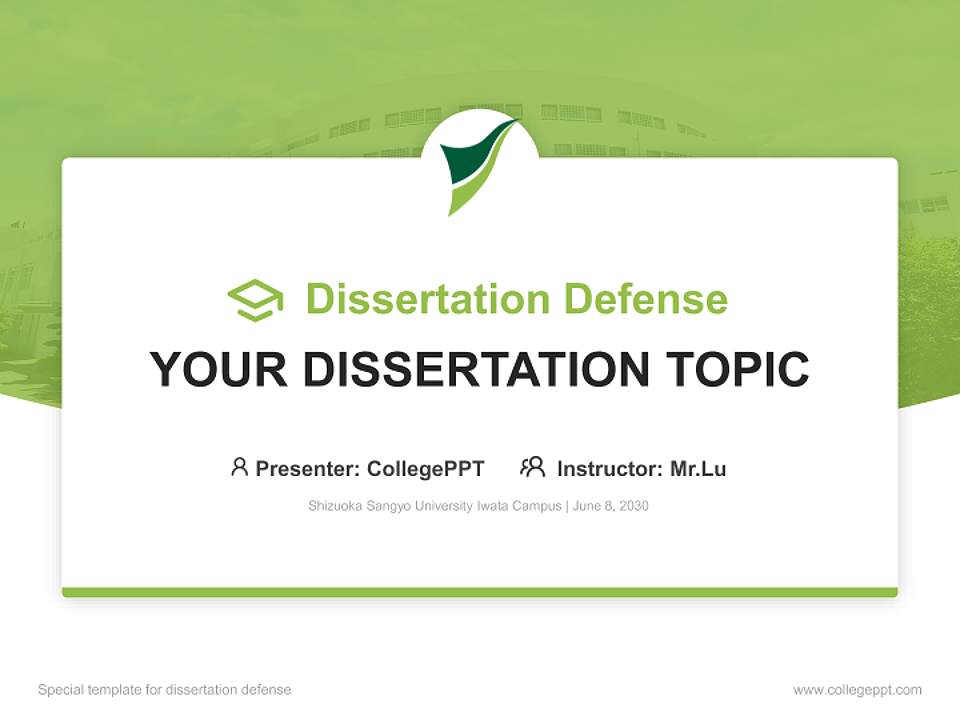 Shizuoka Sangyo University Iwata Campus Graduation Thesis Defense PPT Template4:3 ratio PPT effect preview image7