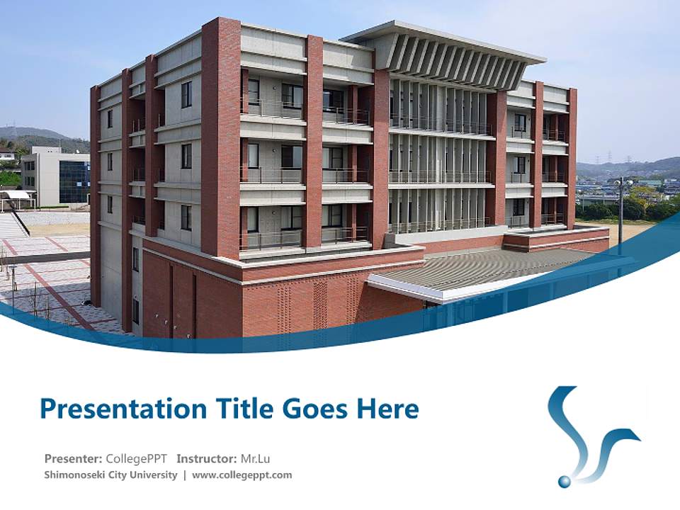 Shimonoseki City University Course/Courseware Creation PPT Template4:3 ratio PPT effect preview image5