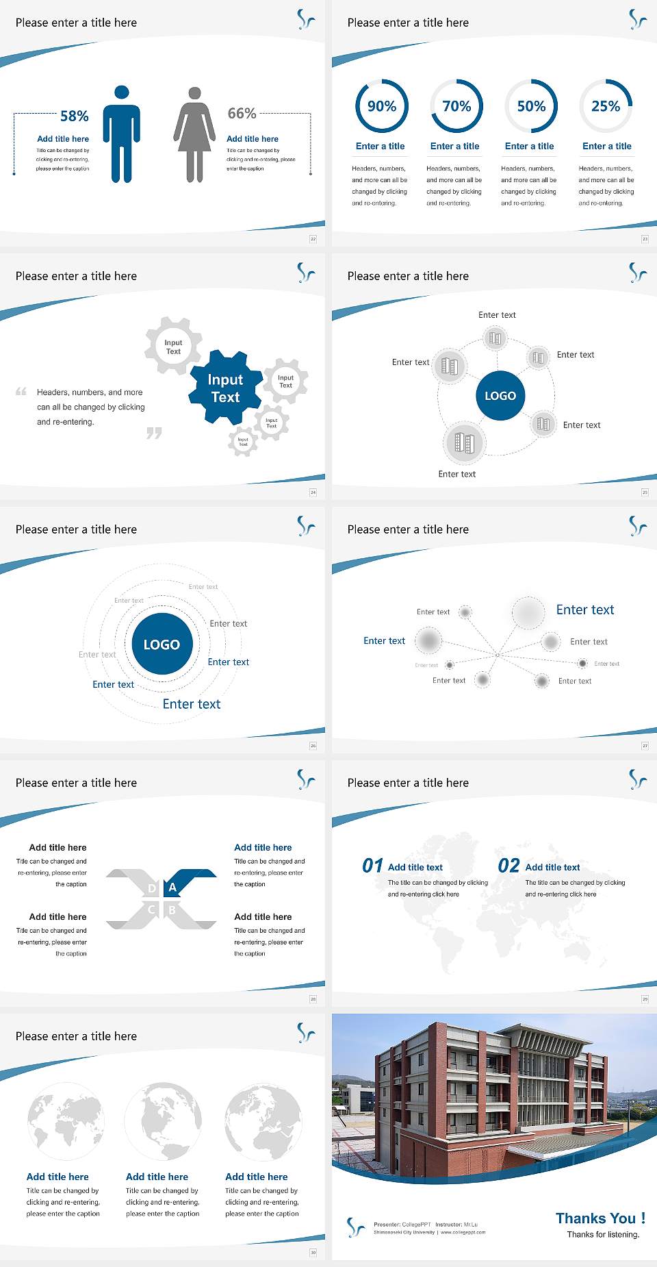 Shimonoseki City University Course/Courseware Creation PPT Template4:3 ratio PPT effect preview image4