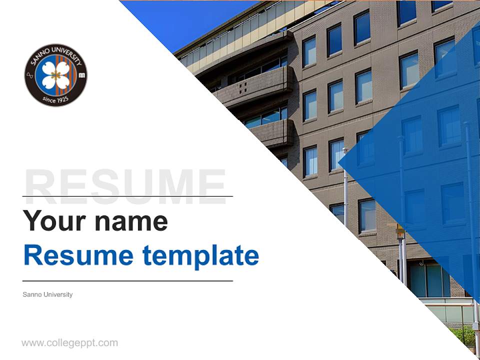 Sanno University Resume PPT Template4:3 ratio PPT effect preview image5