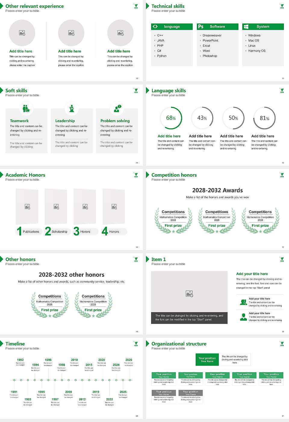 Seisa Dohto University Resume PPT Template16:9 ratio PPT effect preview image3