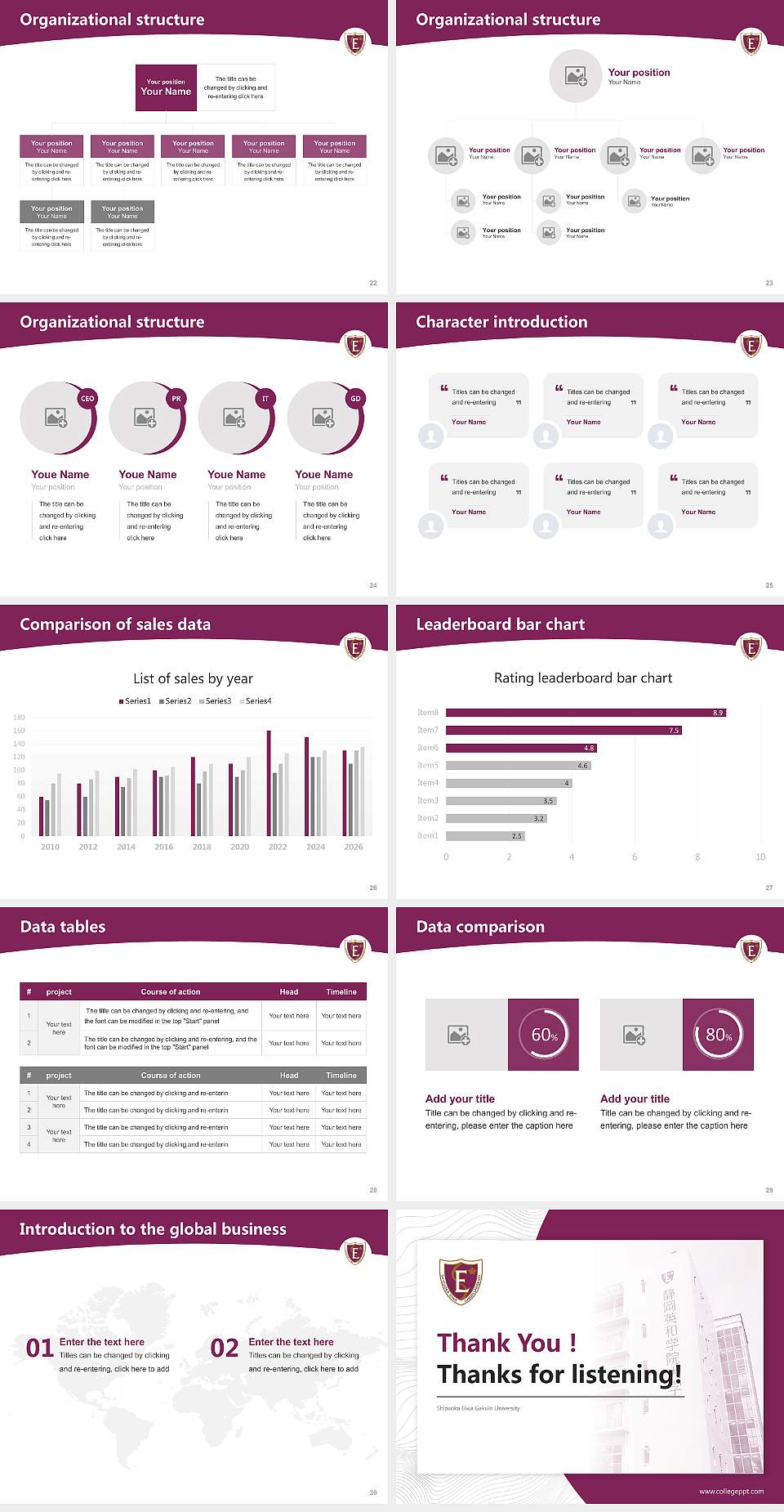 Shizuoka Eiwa Gakuin University Academic Presentation/Research Findings Report PPT Template4:3 ratio PPT effect preview image4