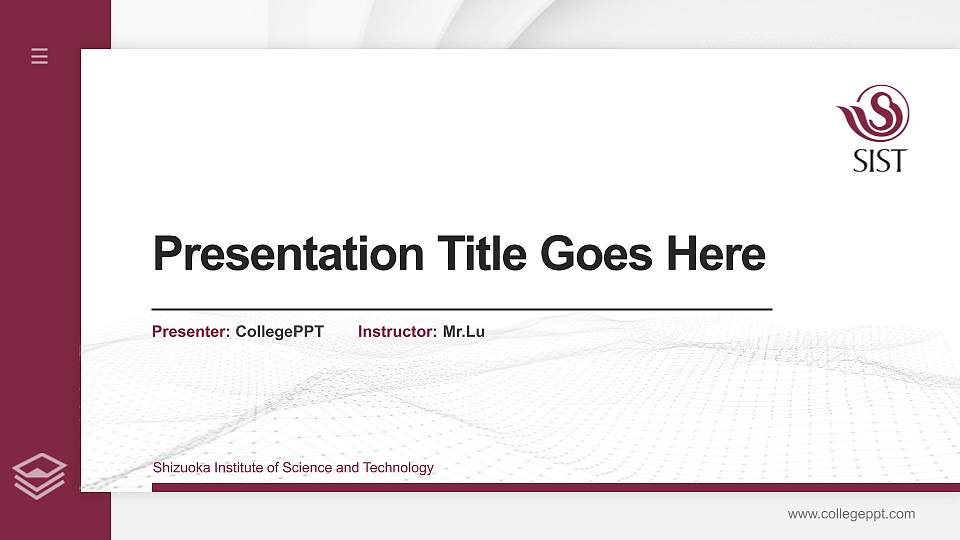 Shizuoka Institute of Science and Technology Thesis Proposal/Graduation Defense PPT Template16:9 ratio PPT effect preview image