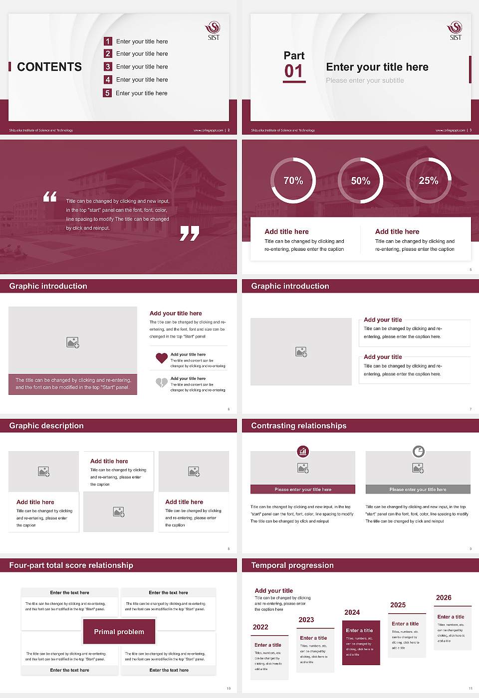 Shizuoka Institute of Science and Technology Thesis Proposal/Graduation Defense PPT Template16:9 ratio PPT effect preview image2