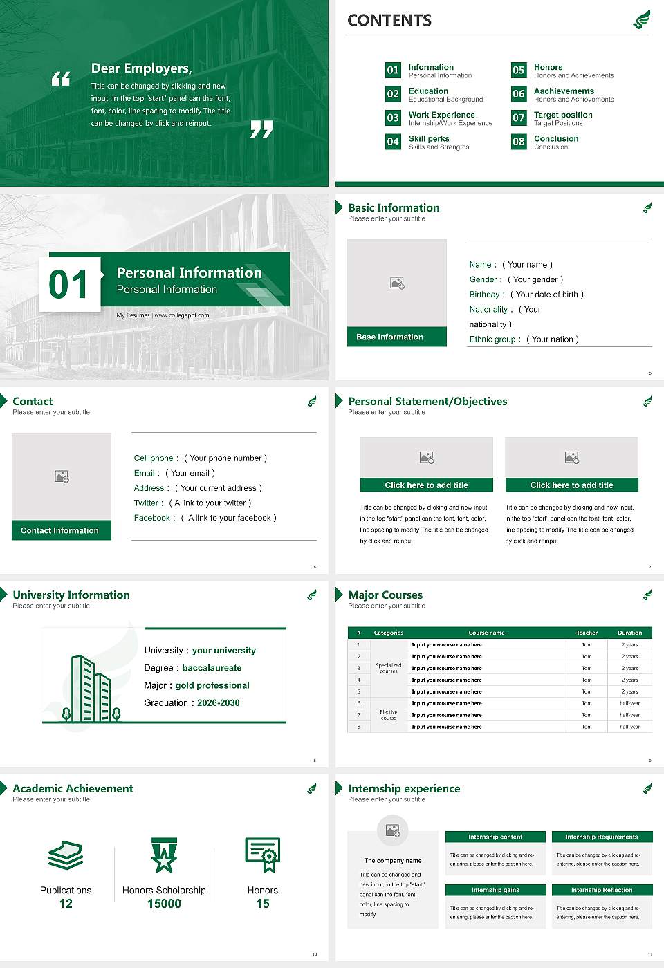 Shinshu University Resume PPT Template16:9 ratio PPT effect preview image2