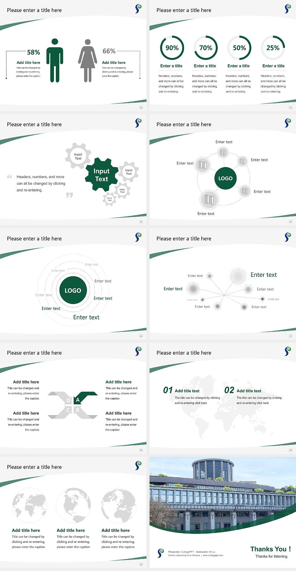 Senshu University Ikuta Campus Course/Courseware Creation PPT Template4:3 ratio PPT effect preview image4