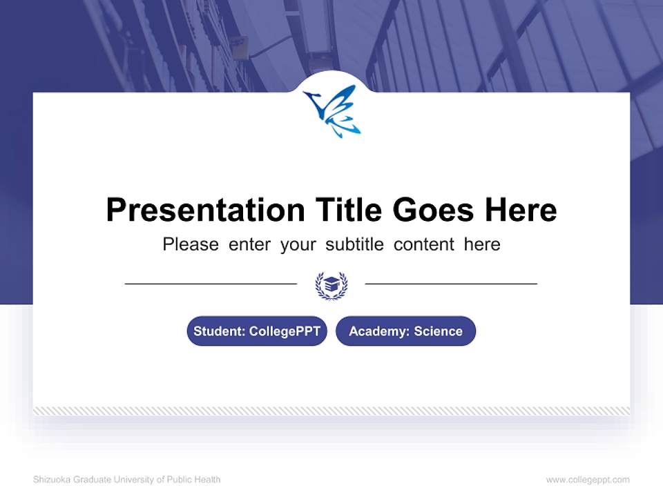 Shizuoka Graduate University of Public Health National Scholarship Defense PPT Template4:3 ratio PPT effect preview image4