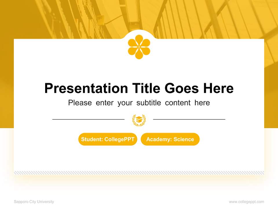 Sapporo City University National Scholarship Defense PPT Template4:3 ratio PPT effect preview image4