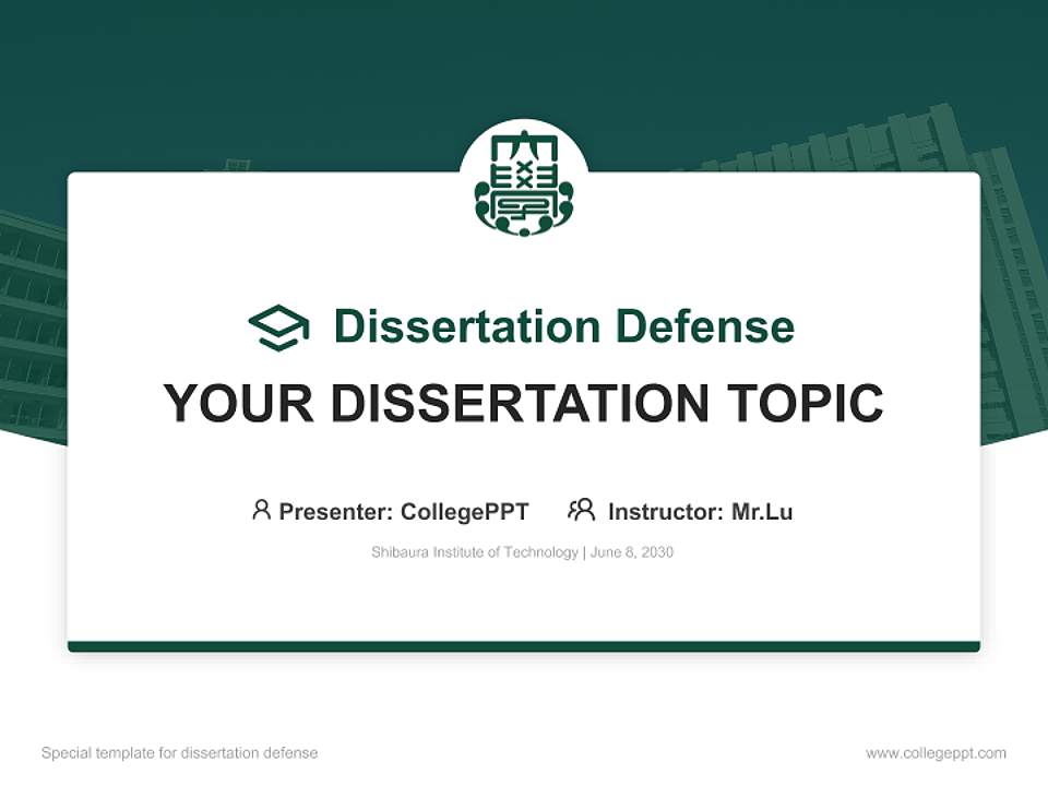 Shibaura Institute of Technology Graduation Thesis Defense PPT Template4:3 ratio PPT effect preview image7