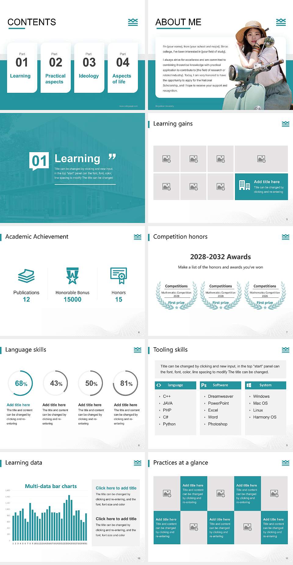 Shigakkan University National Scholarship Defense PPT Template4:3 ratio PPT effect preview image2