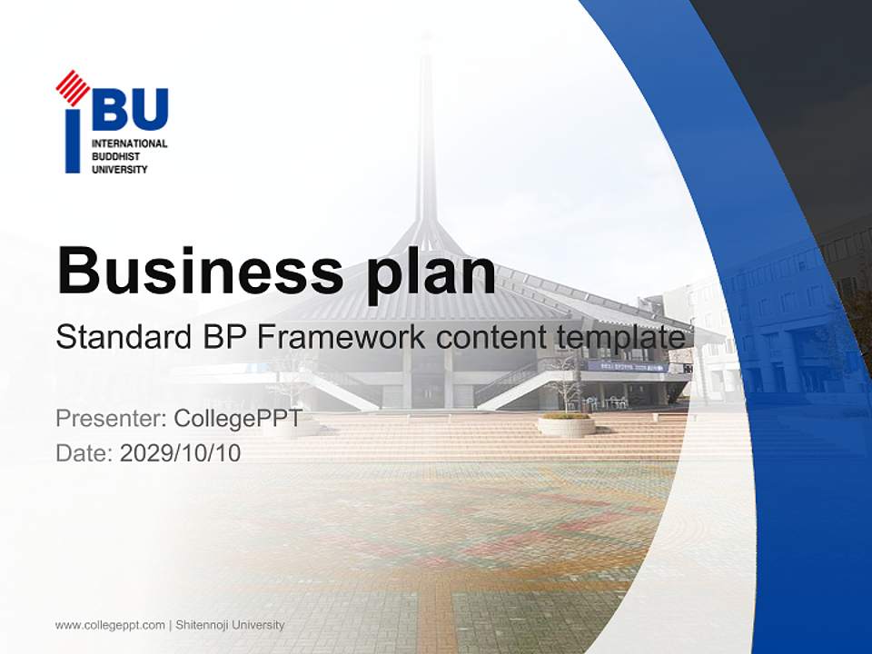 Shitennoji University Competition/Entrepreneurship Contest PPT Template4:3 ratio PPT effect preview image9