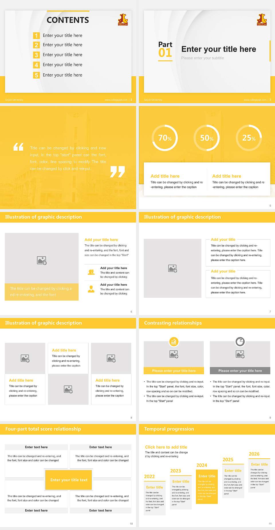 Seijoh University Thesis Proposal/Graduation Defense PPT Template4:3 ratio PPT effect preview image2