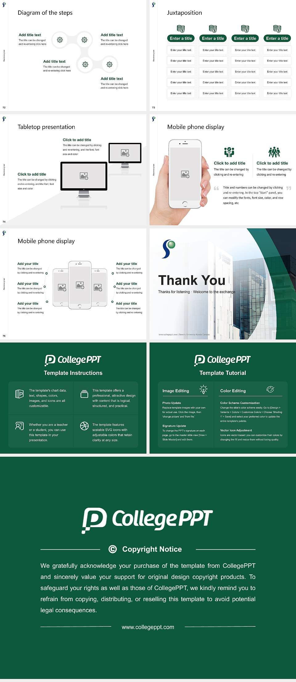 Senshu University Kanda Campus Competition/Entrepreneurship Contest PPT Template4:3 ratio PPT effect preview image9
