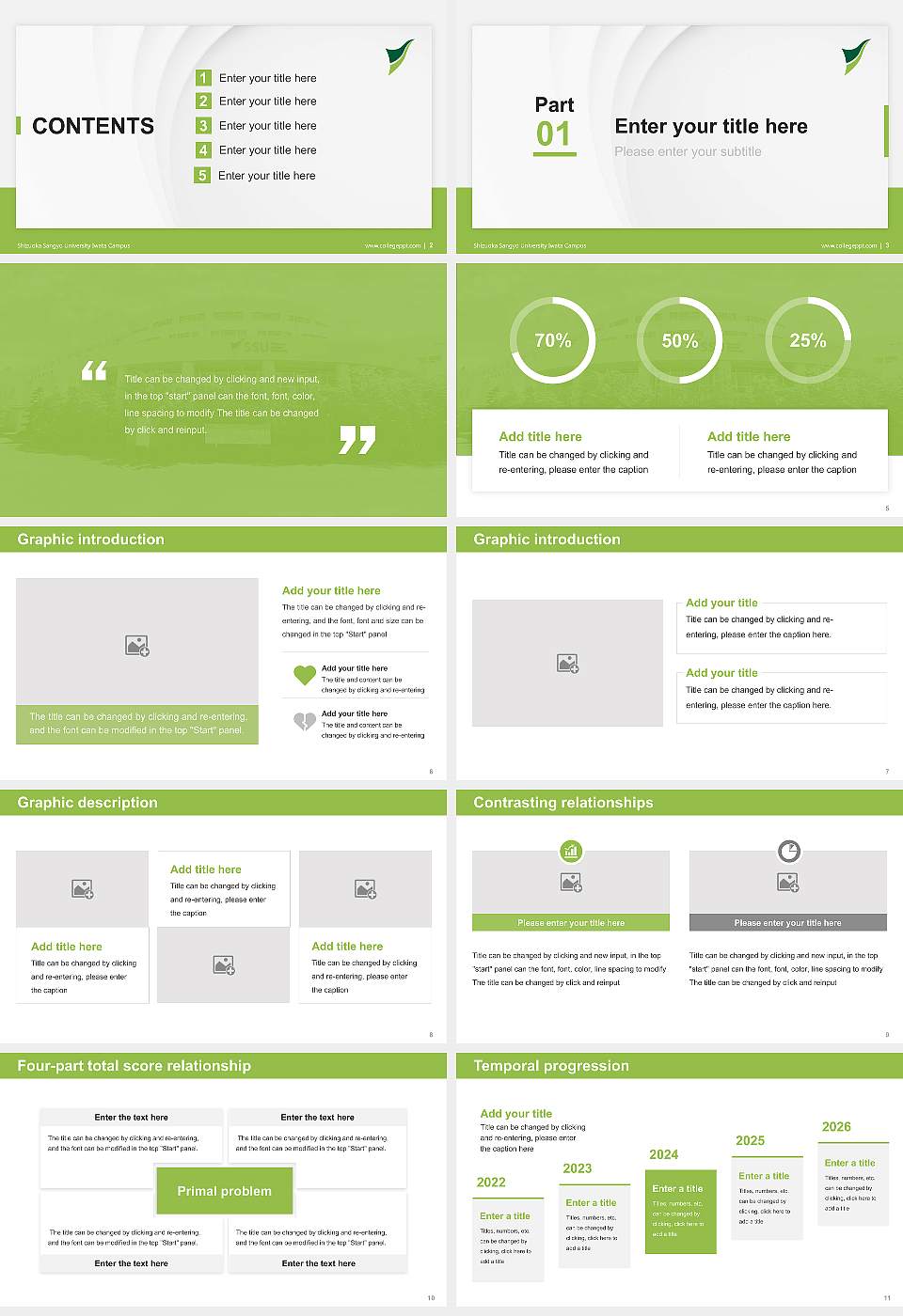 Shizuoka Sangyo University Iwata Campus Thesis Proposal/Graduation Defense PPT Template16:9 ratio PPT effect preview image2
