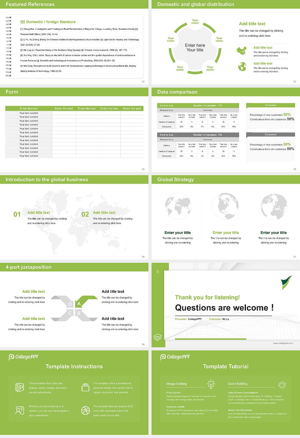 Shizuoka Sangyo University Iwata Campus Thesis Proposal/Graduation Defense PPT Template16:9 ratio PPT effect preview image4