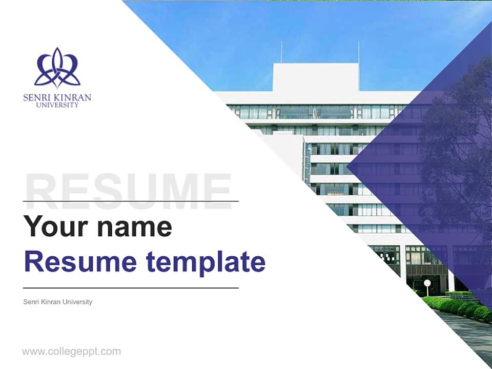 Senri Kinran University Resume PPT Template4:3 ratio PPT effect preview image5