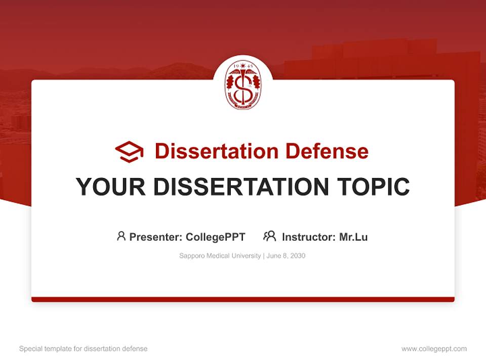 Sapporo Medical University Graduation Thesis Defense PPT Template4:3 ratio PPT effect preview image7