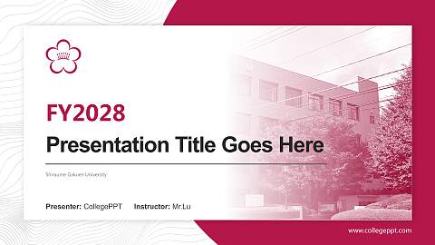 Shiraume Gakuen University Academic Presentation/Research Findings Report PPT Template